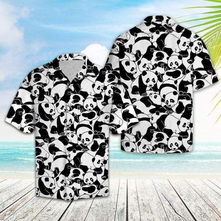 Felacia [Hawaii Shirt] Lovely Panda Hawaiian Aloha Shirts-ZX0359